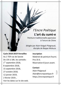 Stage de sumi-e à Versailles, cycle 2018-2019